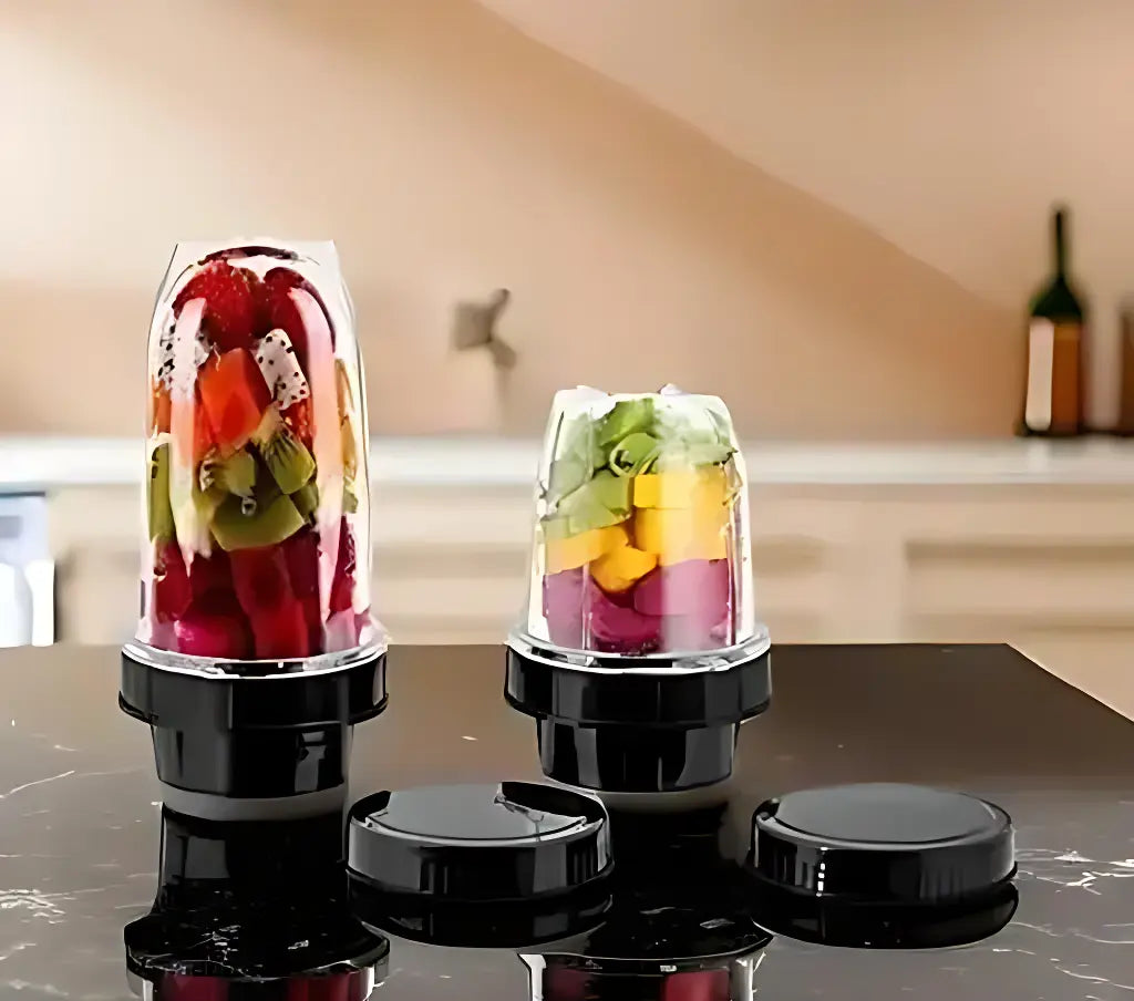 Bullet Mixer Grinder Juicer Jars – Combo Pack of 2 (500ml + 250ml) | Multipurpose BPA-Free Blender Jars with Lids
