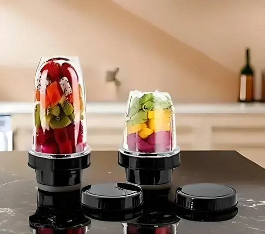 Bullet Mixer Grinder Juicer Jars – Combo Pack of 2 (500ml + 250ml) | Multipurpose BPA-Free Blender Jars with Lids