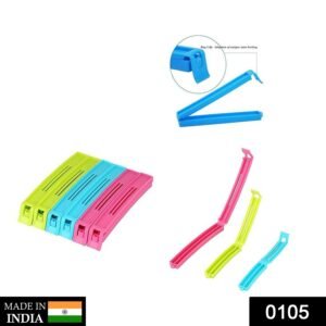 0105 Plastic Snack Bag Clip Sealer Set (18 Pcs, Multicolour) Your Brand