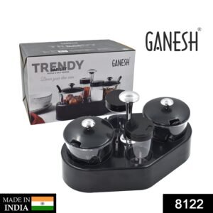 8122 Ganesh rendy Condiment set For Kitchen Transparent jar For Easy To Access Spice 1 Piece Spice Set  (Plastic)