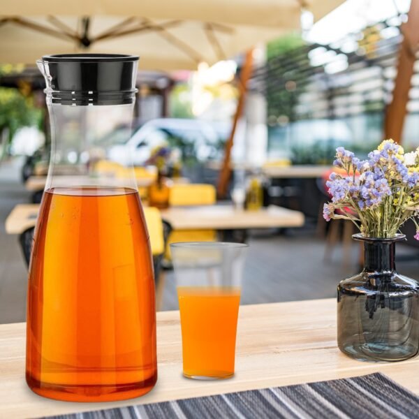 0076_Transparent Unbreakable Water Juicy Jug and 6 Pcs. Glass Combo Set for Dining Table Office Restaurant Pitcher