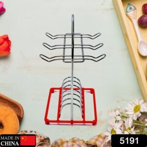5191 2in1 Cup & Dish Stand Steel 26cm For Kitchen & Home Use