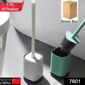 7601 Silicone Toilet Brush with Holder Stand , Brush for Bathroom Cleaning, Cleaning Silicone Brush and Holder