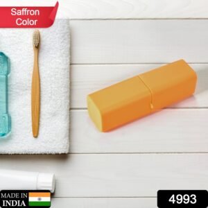 4993 Saffron Square Shape Capsule Travel Toothbrush Toothpaste Case Holder Portable Toothbrush Storage Plastic Toothbrush Holder.