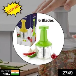 2749 Push N Chop 1100 ML Used For Chopping And Cutting Of Fruits And Vegetables.