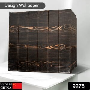 9278 Wooden Design Wallpaper 3D Foam Wallpaper Sticker Panels I Ceiling Wallpaper For Living Room Bedroom I Furniture, Door I Foam Tiles (Square Design)