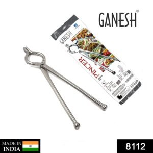 8112 Ganesh Premium Quality Unbreakable Stainless Steel Goti Sandsi/Sansi/Pakkad/Pincer/Chimta/Tongs/Utensil Holder Smart Kitchen Tool - 8mm