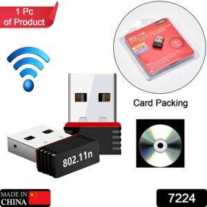 7224 Wi-Fi Receiver Wireless Mini Wi-Fi Network Adapter with with Driver Cd For Computer & Laptop And Etc Device Use