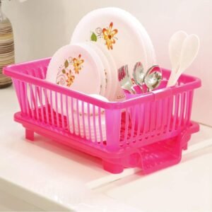 0607A Unbreakable Plastic 3 in 1 Kitchen Sink Dish Drainer Drying Rack