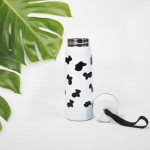 6784 Cow Print Stainless Steel Design Water Bottle Easy To Carry Bottle Leak-Proof Bottle For Office Bottle | Gym Bottle | Home | Kitchen | Hiking | Treking Bottle | Travel Bottle  ( 400ml )