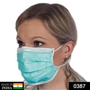 0387 Disposable Ear Loop Elastic 3 Layer Face Mask (Blue)
