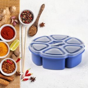7185 Unique Design Multipurpose Masala / Spice Box Container Spice Box For Kitchen , Masala Container , ( Plastic 7 Section )