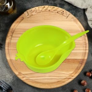 5290 Mango Shape 8 Bowl & 8 Spoon Serving Set For Home & Kitchen Use