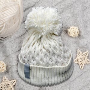 6381 Woollen Skull caps with Fur for Girls and Women ( 1 pcs )