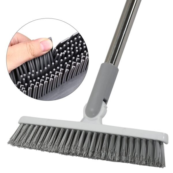 6698 Brush Crevice Floor Scrub Brush Rotatable Brush Head Bathtub Clean Tool Long Handle Grout Scrubber Indoor Kitchen Push Broom
