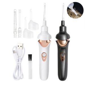 7707 EAR SUCTION DEVICE, PORTABLE COMFORTABLE EFFICIENT AUTOMATIC ELECTRIC VACUUM SOFT EAR PICK EAR CLEANER EASY EARWAX REMOVER SOFT PREVENT EAR-PICK CLEAN TOOLS SET FOR ADULTS KIDS