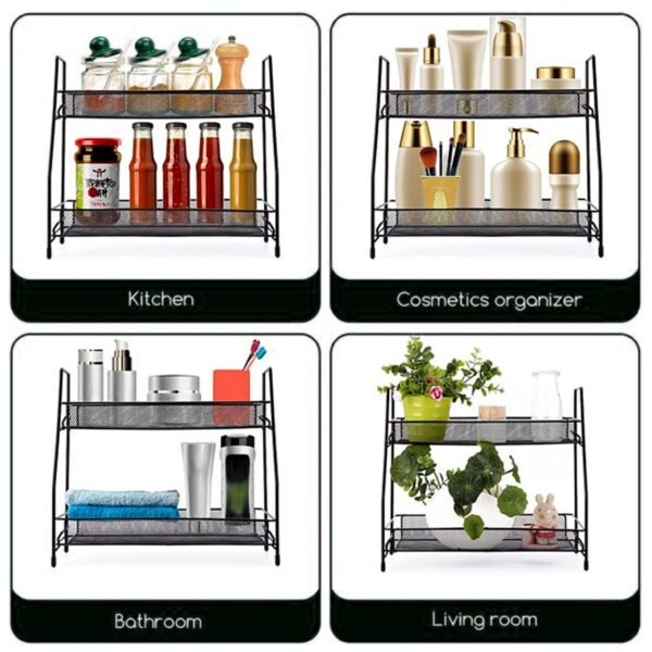 4927 Metal Space Saving Multi-Purpose Kitchen Spice Rack Storage Organizer Shelf Stand .