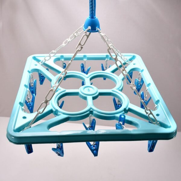 7285  Sqaure Portable & Rotatable Clips Cloth Hanger