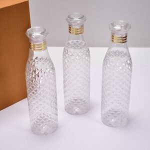 7116 Water Bottle With Diamond Cut Used By Kids, Children's  ( 3 pcs )
