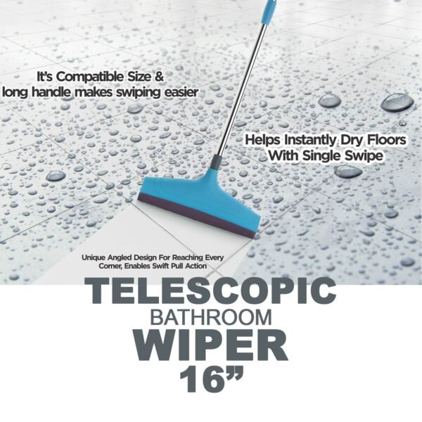 8709A Adjustable Bathroom/Floor Stainless Steel Rod Wiper, Plastic Floor Wiper