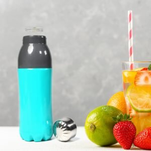 6411 Plastic Insulated Campus Water Bottle Double Wall Hot & Cold Plastic Bottle For School , Office & MultiUse Bottle  ( 500ml )