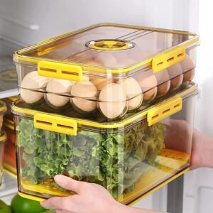 5235 Freezer Food Containers with Airtight Lids & Drain Tray
