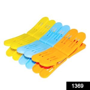 1369 Plastic Cloth Double Pin Clips for cloth Dying cloth (multicolour) (Pack of 12)