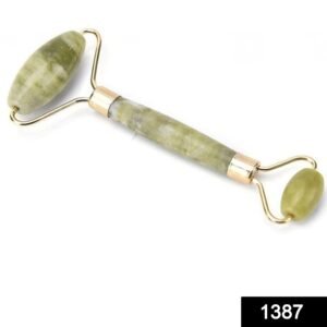 1387 Flawless Zade Roller With Stone Smooth Facial Roller & Massager Natural Massage Jade Stone