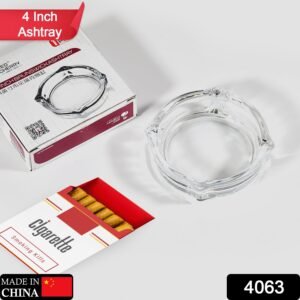 4063 Glass Brunswick Crystal Quality Cigar Cigarette Ashtray Round Tabletop for Home Office Indoor Outdoor Home Decor