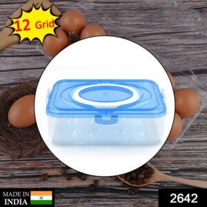 2642 Plastic Kitchen Refrigerator Egg Storage 12 Grid 1 Layer Egg Container