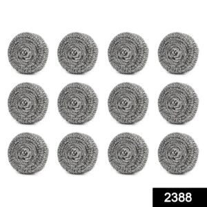 2388 Round Shape Stainless Steel Ball Scrubber (Pack of 12)