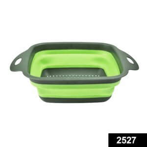 2527 Silicone Square Plastic Folding Collapsible Durable Kitchen Sink Dish Rack