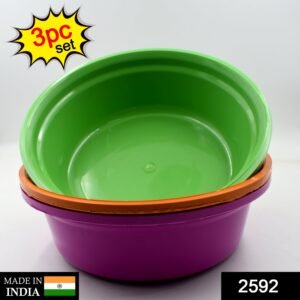 2592 Round Plastic Basin And Plastic Mixing Bowl Set.