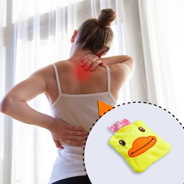 6511 Yellow Duck small Hot Water Bag with Cover for Pain Relief, Neck, Shoulder Pain and Hand, Feet Warmer, Menstrual Cramps.