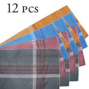 1532 Men's King Size Formal Handkerchiefs for Office Use - Pack of 12, Haath Rumal