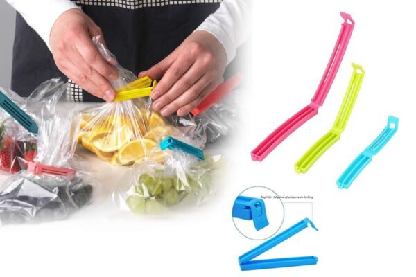 0105 Plastic Snack Bag Clip Sealer Set (18 Pcs, Multicolour) Your Brand