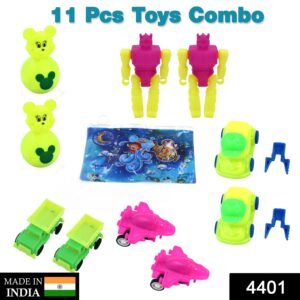 4401 Toys for Kids Friction Powered Toy for Baby Push & Go Toys Combo Set for Boys & Girls ( Pack of 11)