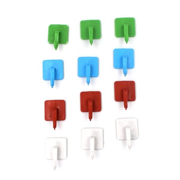 4836 Heavy Duty Self Adhesive Sticky Wall Hooks (Pack Of 12)