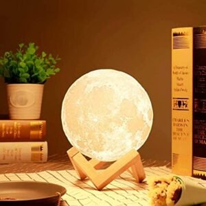 6263 Moon Night Lamp with Stand Night lamp for Bedroom Lights for Adults and Kids Home Room Beautiful Indoor Lighting ( Brown Box )