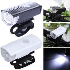 1637 USB Rechargeable Bicycle Light Set 400 Lumen Super Bright Headlight Front Lights