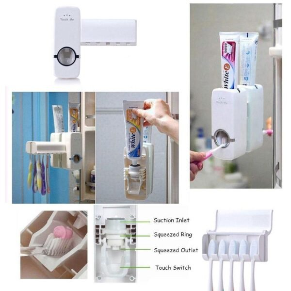 0174 Toothpaste Dispenser & Tooth Brush Holder Your Brand WITH BZ LOGO
