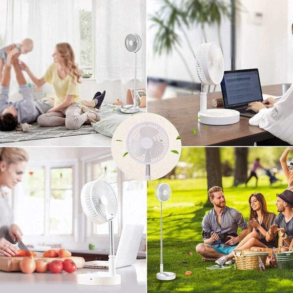 7206 TELESCOPIC ELECTRIC DESKTOP FAN, HEIGHT ADJUSTABLE, FOLDABLE & PORTABLE FOR TRAVEL/CARRY | SILENT TABLE TOP PERSONAL FAN FOR BEDSIDE, OFFICE TABLE