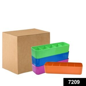 7209 Dividers Tray Organizer Clear Plastic Case Storage Tray (Multicolour), Socks Tray.