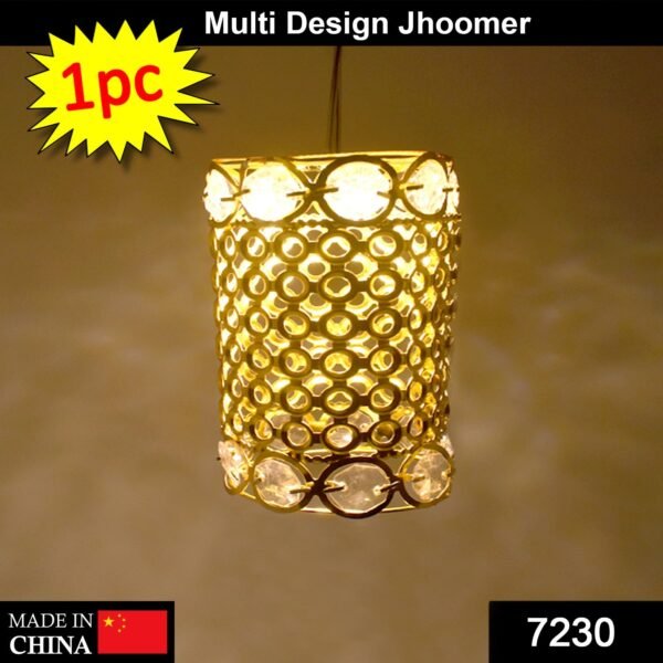 7230_Mix 2Line Dimond Jhoomer For Home Decor Golden Color (Mix Design)
