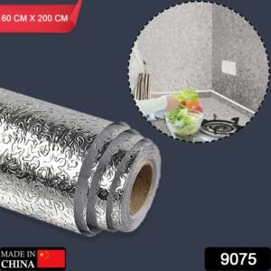 9075 Aluminium foil for Kitchen and Aluminium Foil Paper Sticker Roll for Kitchen Wall, Drawers. (60cm*2Meter)