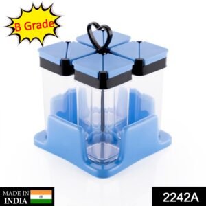2242A  Multipurpose Spice Rack For kitchen Plastic Made set of 4 Jar