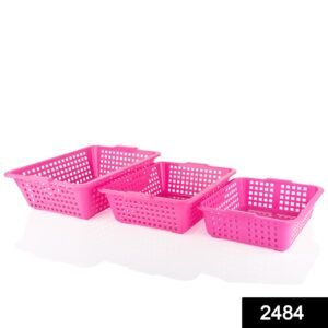 2484 Plastic Multiple Size Cane Fruit Baskets (3 Size Large, Medium, Small)