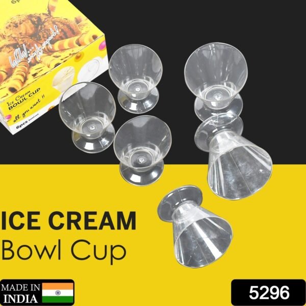 5296 Modern Style Dessert & ICE Cream Bowl Plastic 6pcs For Home , Office & Party Use
