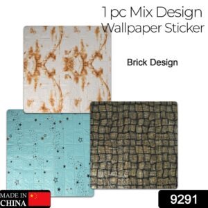 9291 Self Adhesive PE Foam Brick Design 3D Wall Paper Stickers Suitable For Home Hotel Living Room Bedroom & Café