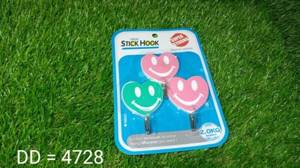 4728 Plastic Self-Adhesive Kitchen 3Pc Hooks